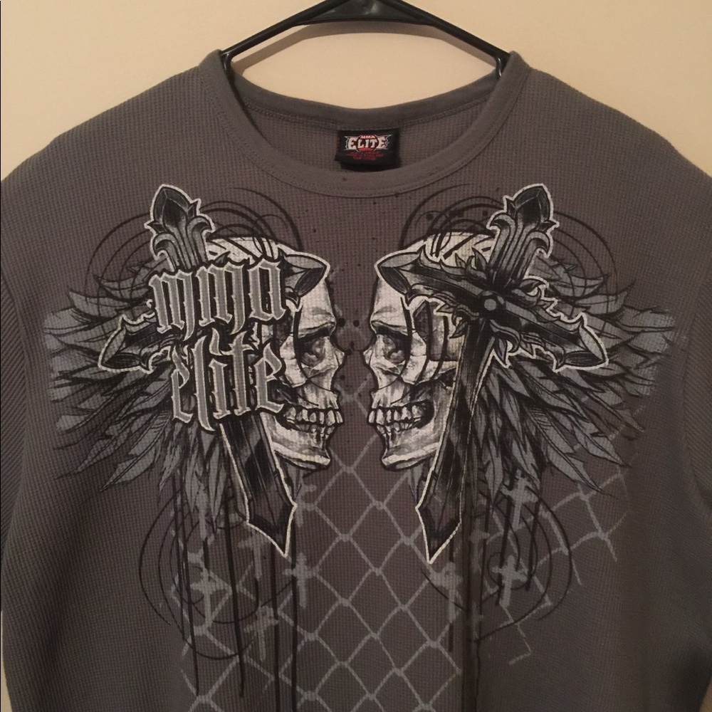 MMA ELITE LONG SLEEVE SHIRT WAFFLE STYLE SIZE XXL